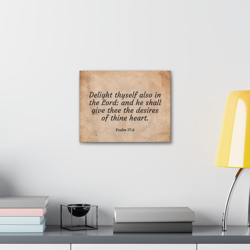 Scripture Walls Desires Of Thine Heart Psalm 37:4 Bible Verse Canvas Christian Wall Art Ready to Hang Unframed-Express Your Love Gifts