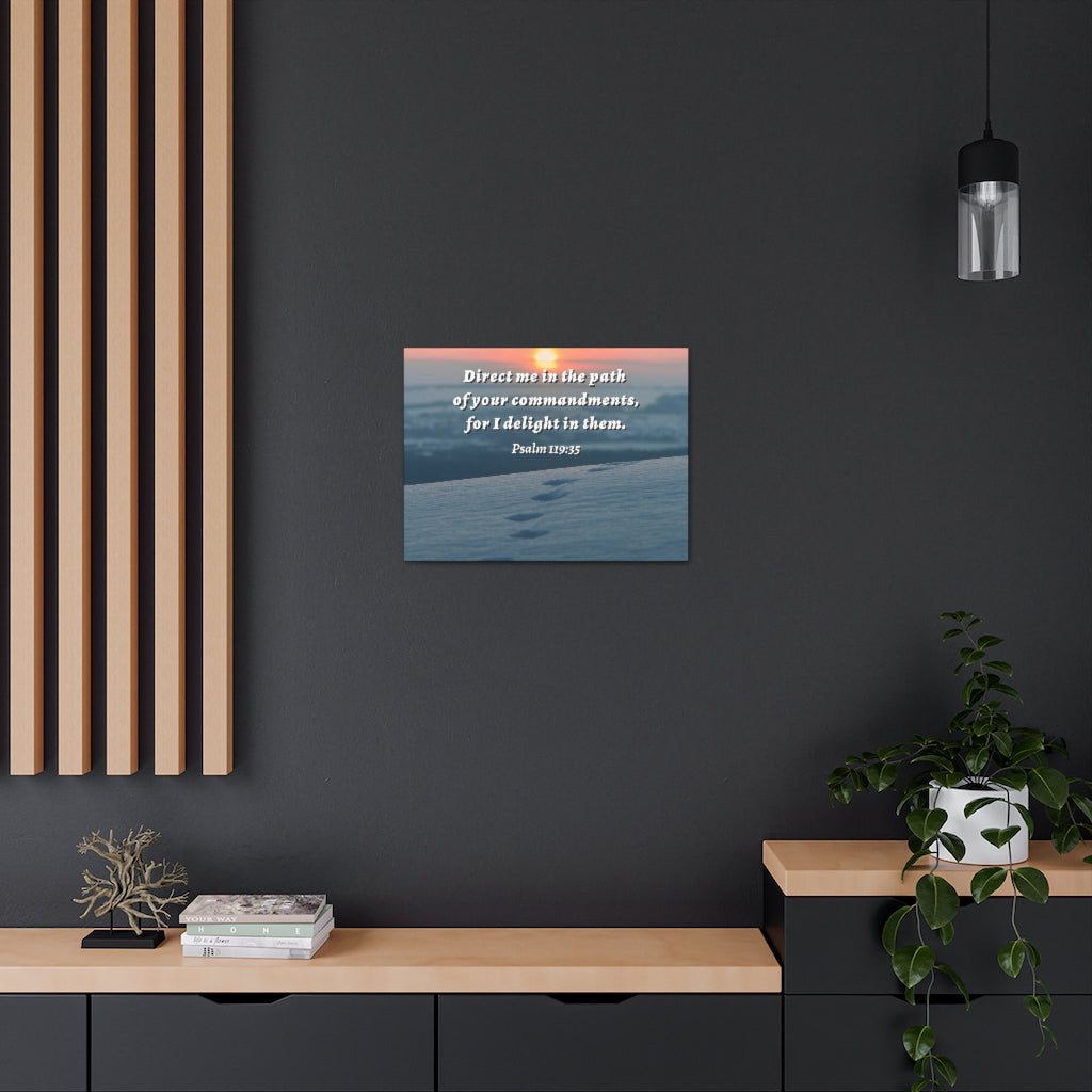 Scripture Walls Direct Me In The Path Psalm 119:35 Bible Verse Canvas Christian Wall Art Ready to Hang Unframed-Express Your Love Gifts