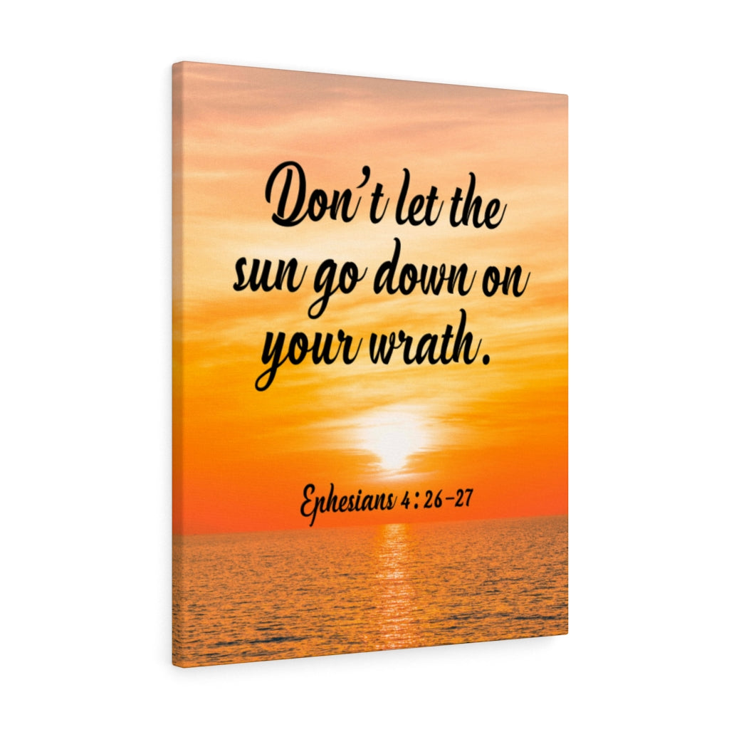 Scripture Walls Don&#39;t Let The Sun Go Down Ephesians 4:26-27 Bible Verse Canvas Christian Wall Art Ready to Hang Unframed-Express Your Love Gifts