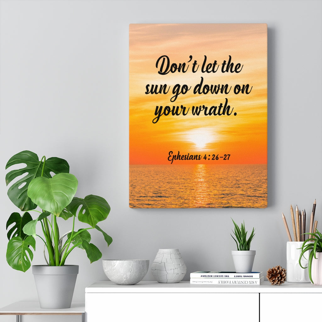Scripture Walls Don't Let The Sun Go Down Ephesians 4:26-27 Bible Verse Canvas Christian Wall Art Ready to Hang Unframed-Express Your Love Gifts