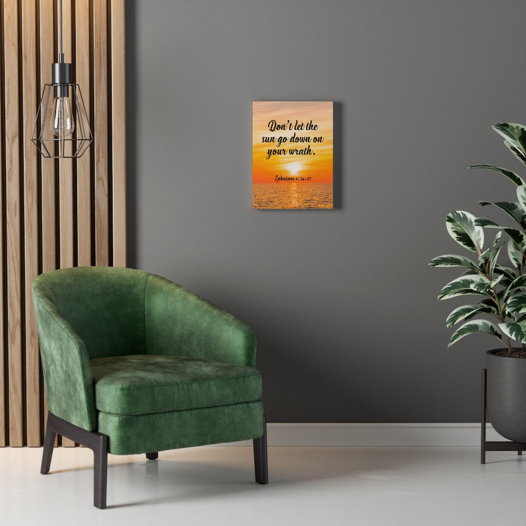 Scripture Walls Don't Let The Sun Go Down Ephesians 4:26-27 Bible Verse Canvas Christian Wall Art Ready to Hang Unframed-Express Your Love Gifts