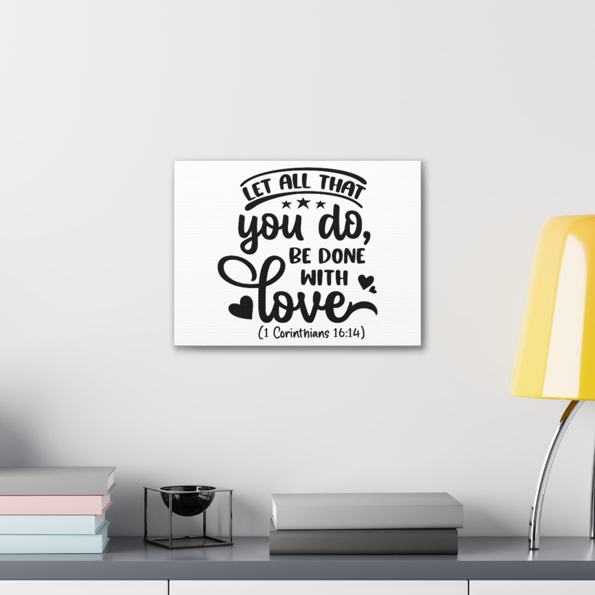 Scripture Walls Done With Love 1 Corinthians 16:14 Heart Bible Verse Canvas Christian Wall Art Ready to Hang Unframed-Express Your Love Gifts