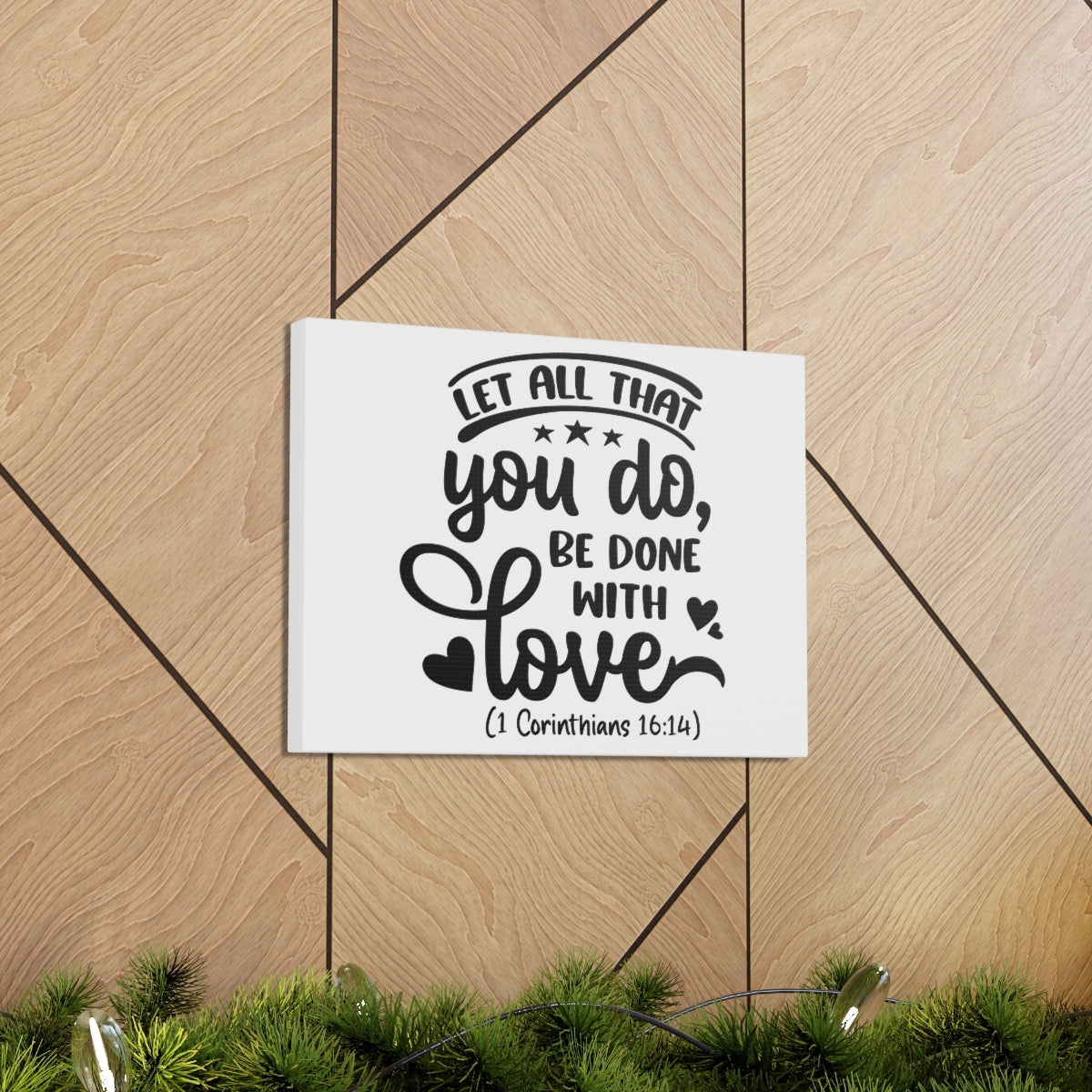 Scripture Walls Done With Love 1 Corinthians 16:14 Heart Bible Verse Canvas Christian Wall Art Ready to Hang Unframed-Express Your Love Gifts