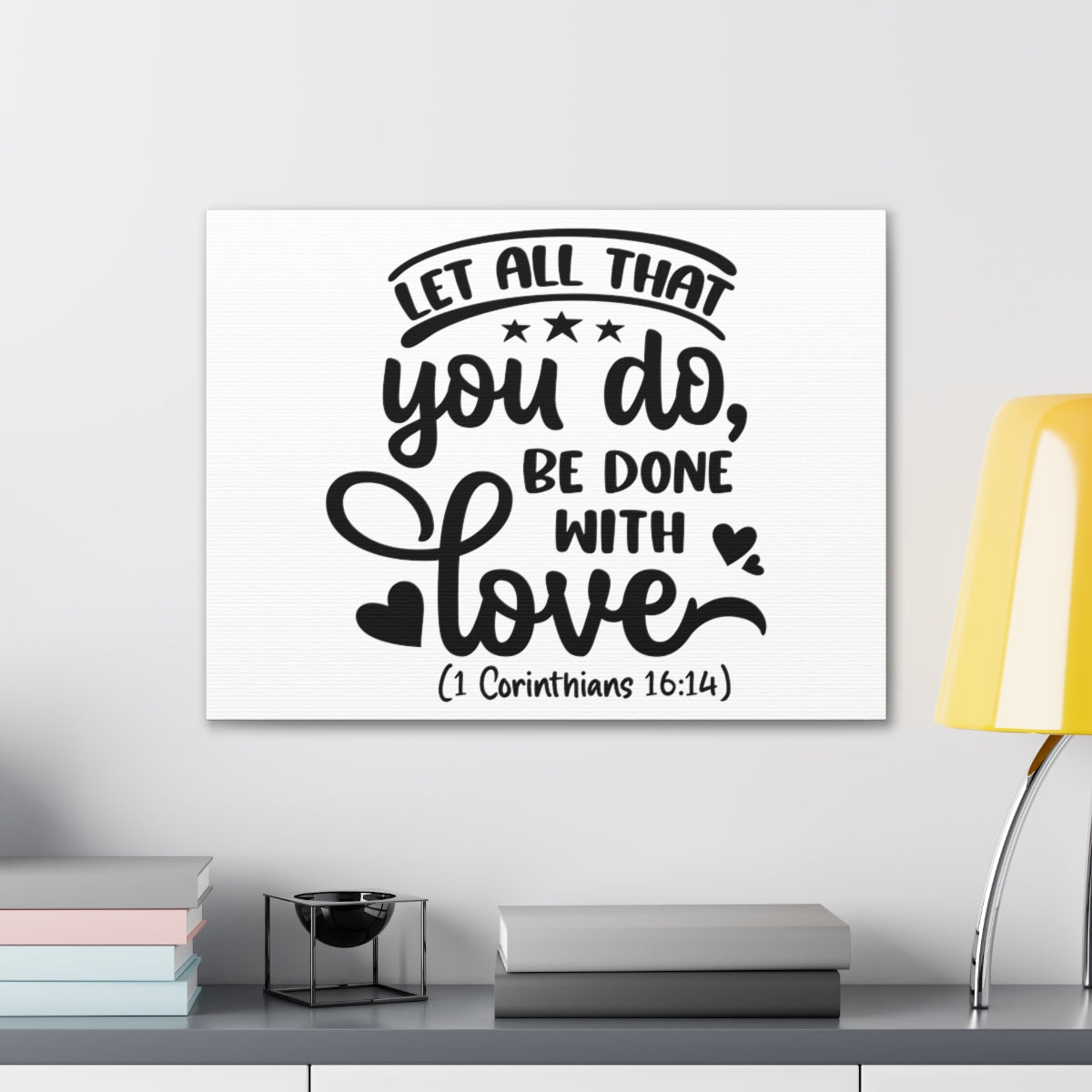 Scripture Walls Done With Love 1 Corinthians 16:14 Heart Bible Verse Canvas Christian Wall Art Ready to Hang Unframed-Express Your Love Gifts