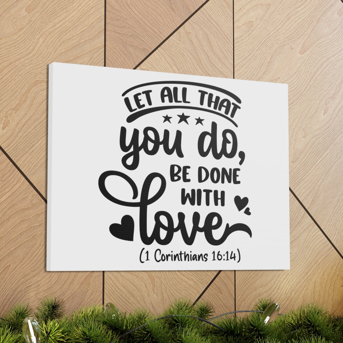 Scripture Walls Done With Love 1 Corinthians 16:14 Heart Bible Verse Canvas Christian Wall Art Ready to Hang Unframed-Express Your Love Gifts