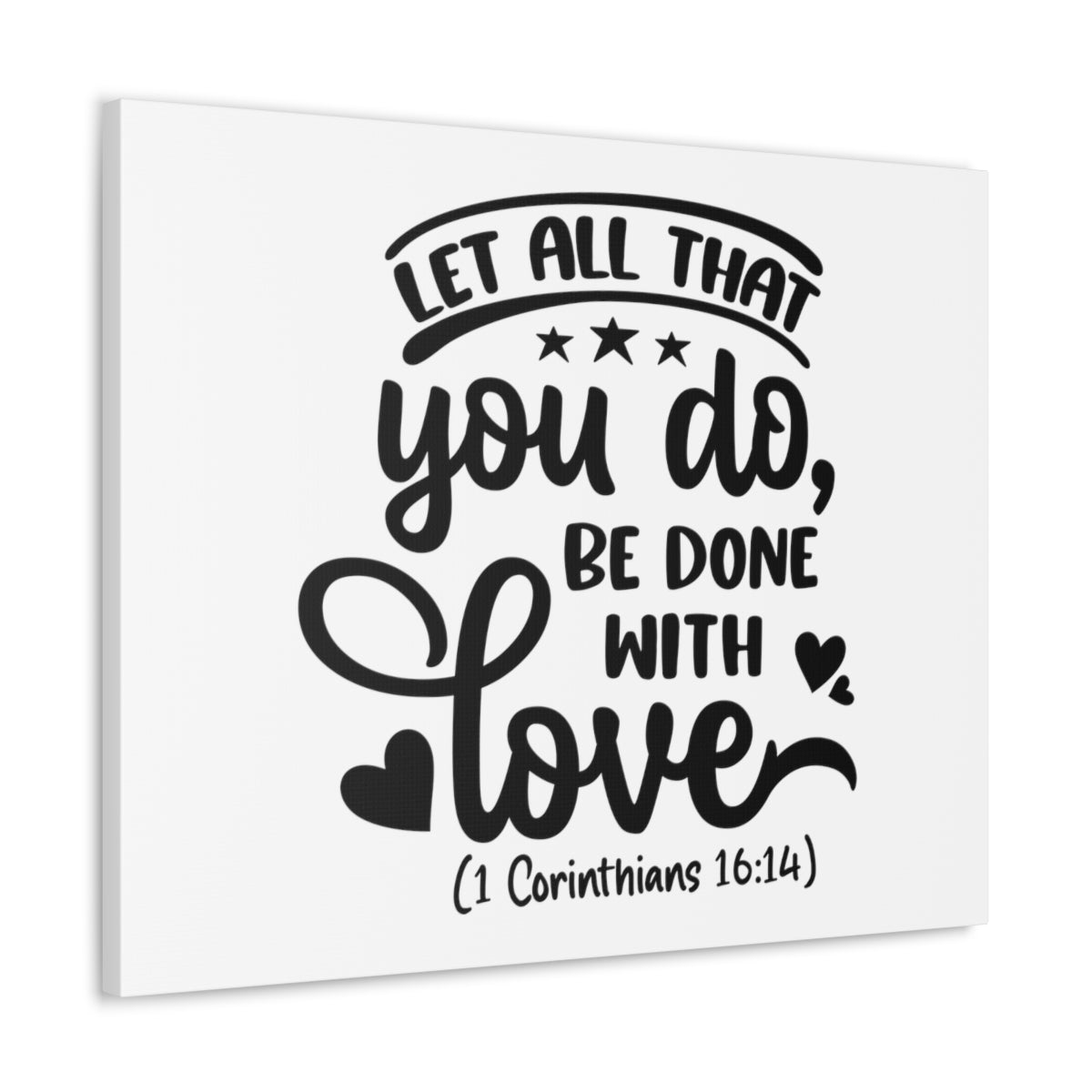 Scripture Walls Done With Love 1 Corinthians 16:14 Heart Bible Verse Canvas Christian Wall Art Ready to Hang Unframed-Express Your Love Gifts