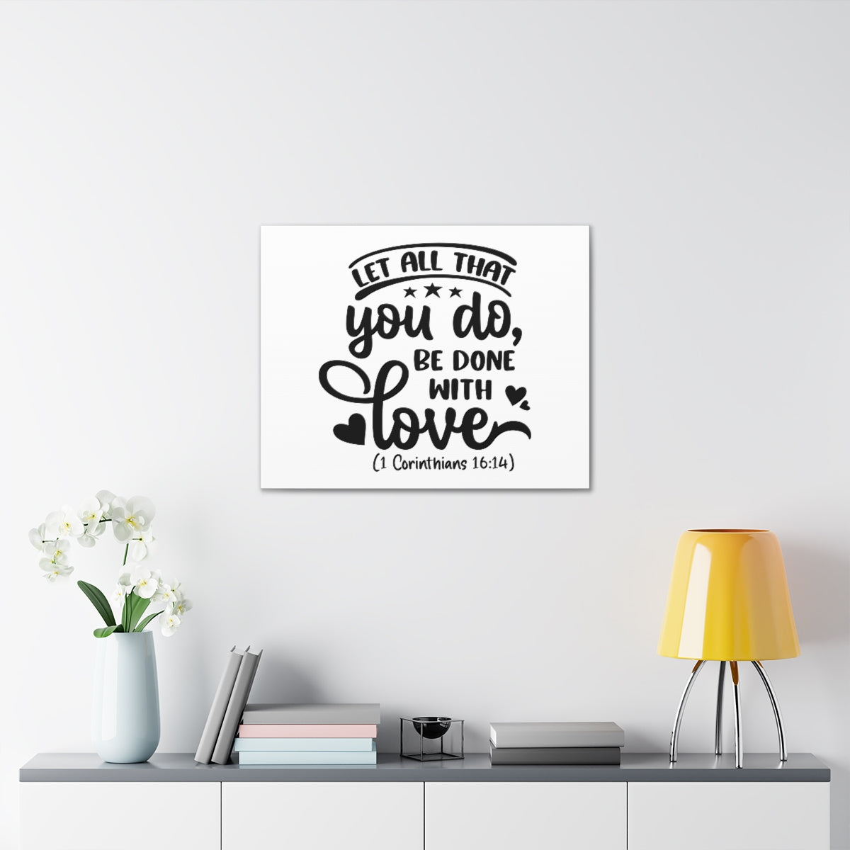 Scripture Walls Done With Love 1 Corinthians 16:14 Heart Bible Verse Canvas Christian Wall Art Ready to Hang Unframed-Express Your Love Gifts