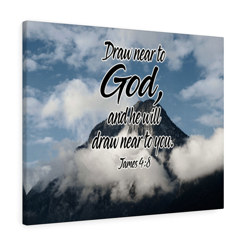 Scripture Walls Draw Near to God James 4:8 Bible Verse Canvas Christian Wall Art Ready to Hang Unframed-Express Your Love Gifts