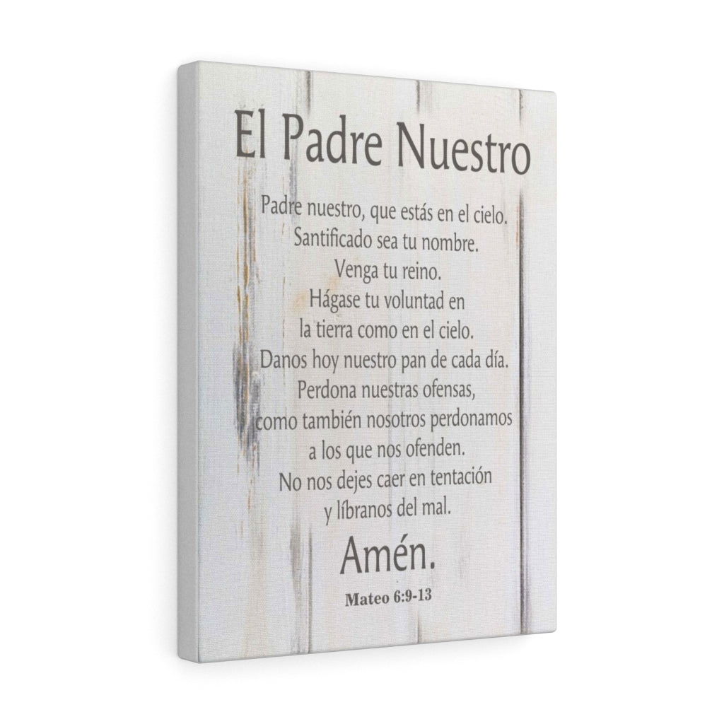 Scripture Walls El Padre Nuestro Lords Prayer Spanish White Wood Christian Wall Art Print Ready to Hang Unframed-Express Your Love Gifts
