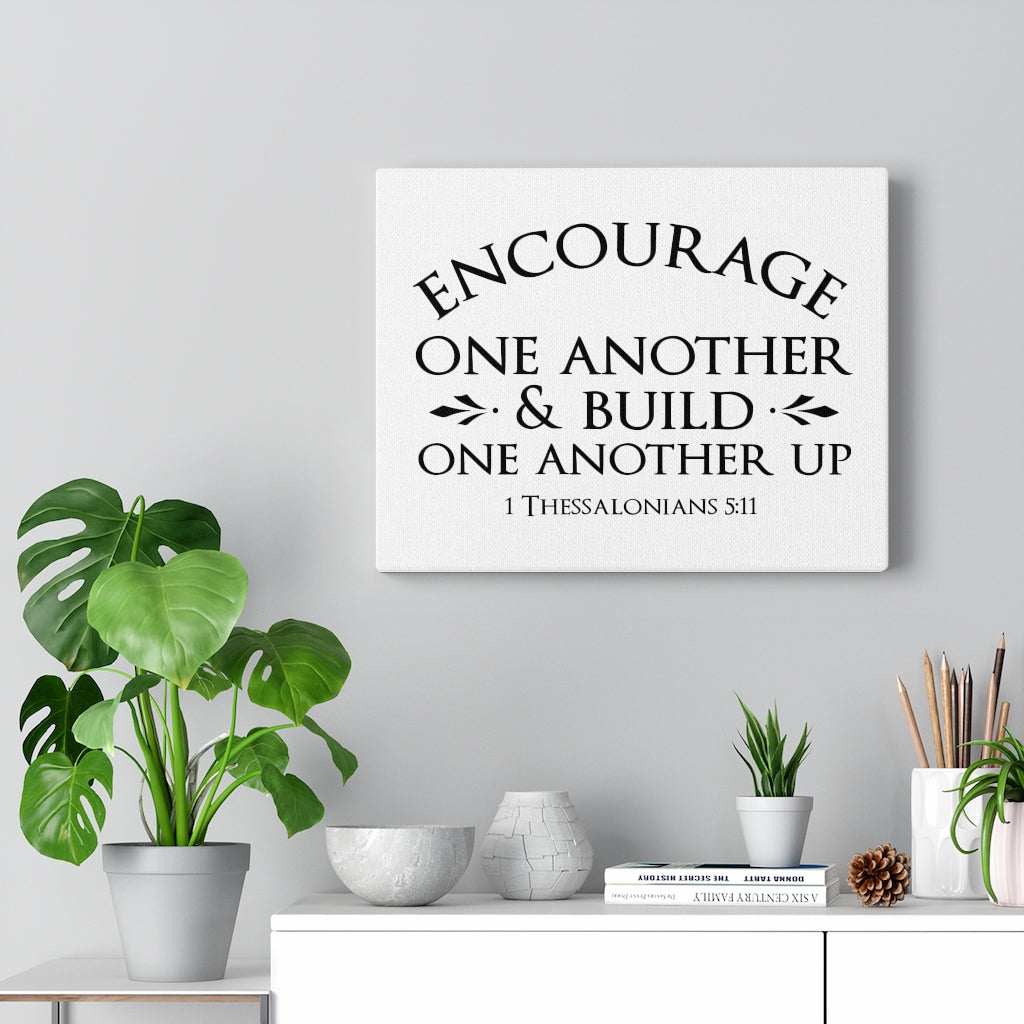 Scripture Walls Encourage One Another 1 Thessalonians 5:11 Bible Verse Canvas Christian Wall Art Ready to Hang Unframed-Express Your Love Gifts