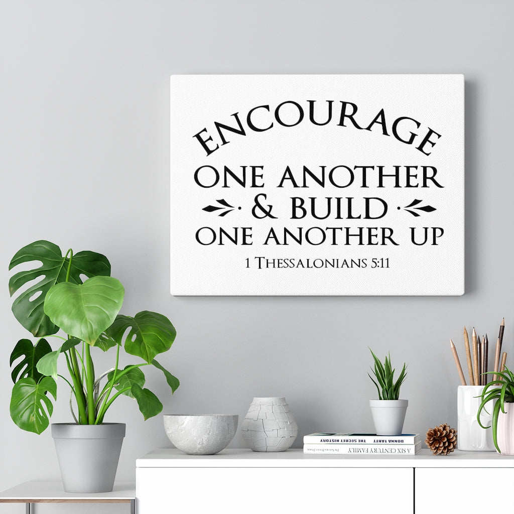 Scripture Walls Encourage One Another 1 Thessalonians 5:11 Bible Verse Canvas Christian Wall Art Ready to Hang Unframed-Express Your Love Gifts