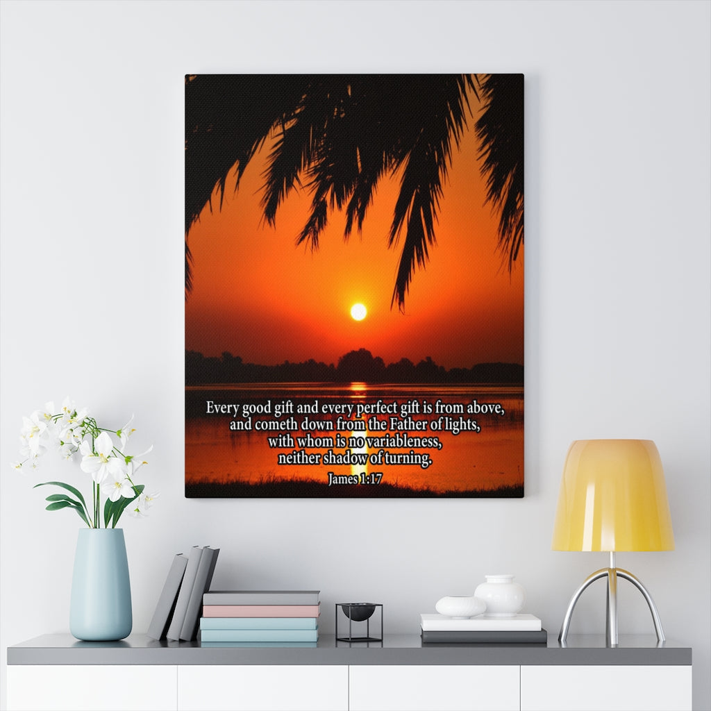 Scripture Walls From Above James 1:17 Bible Verse Canvas Christian Wall Art Ready to Hang Unframed-Express Your Love Gifts