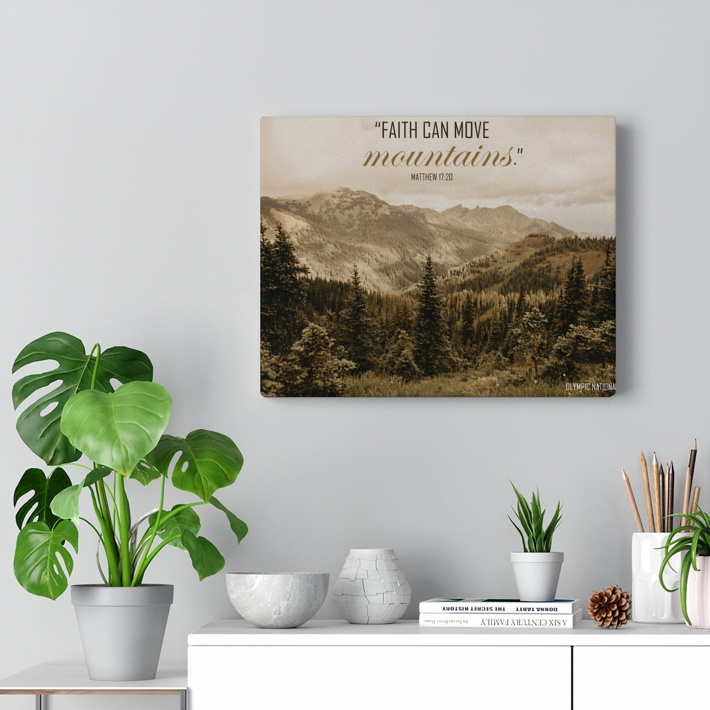 Scripture Walls Faith Can Move Matthew 17:20 Bible Verse Canvas Christian Wall Art Ready to Hang Unframed-Express Your Love Gifts