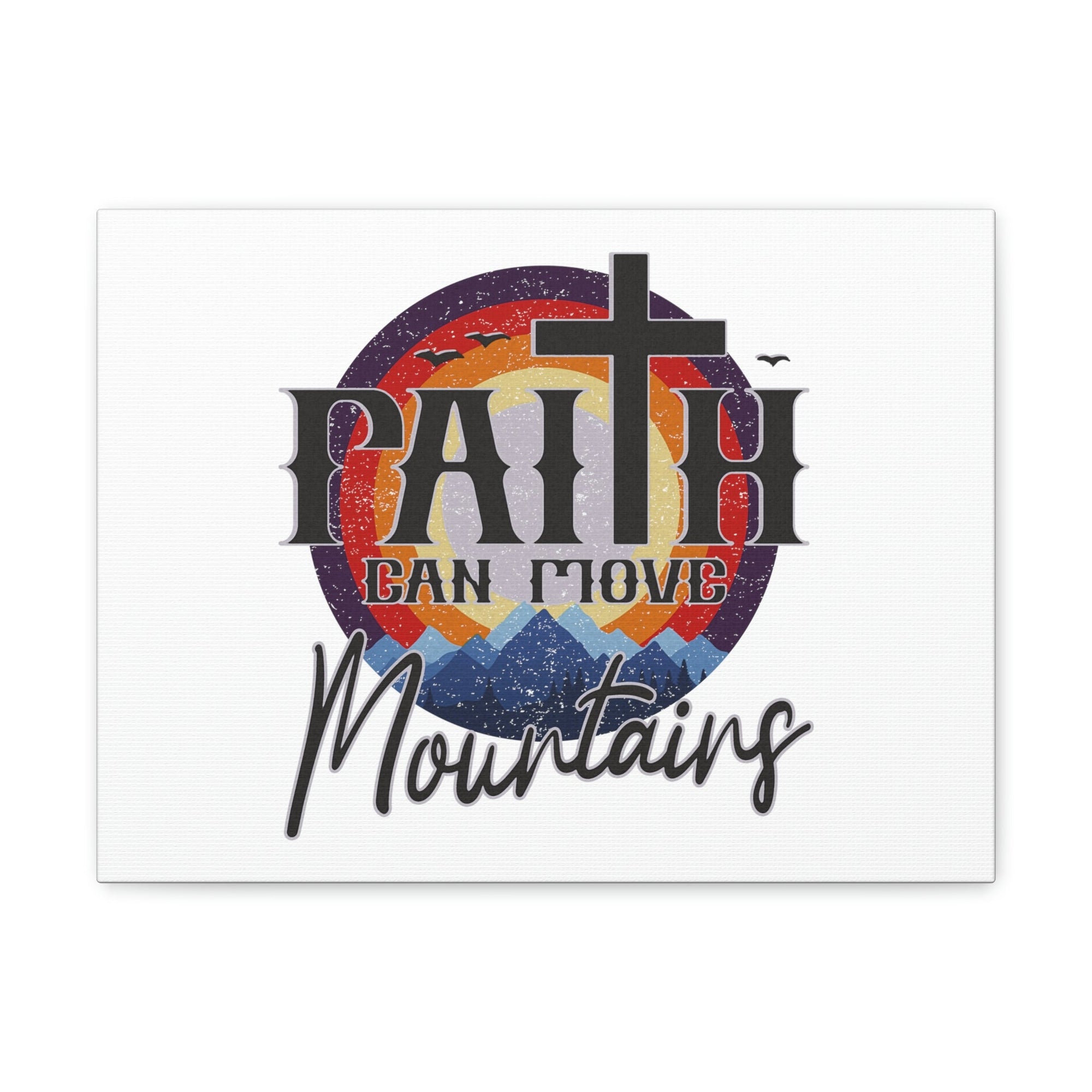 Scripture Walls Faith Can Move Mountains Matthew 21:21 Colored Christian Wall Art Bible Verse Print Ready to Hang Unframed-Express Your Love Gifts