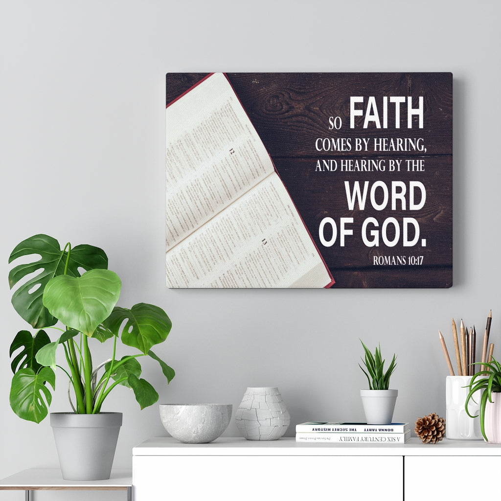 Scripture Walls Faith Comes From Romans 10:17 Hearing Wall Art Christian Home Decor Unframed-Express Your Love Gifts