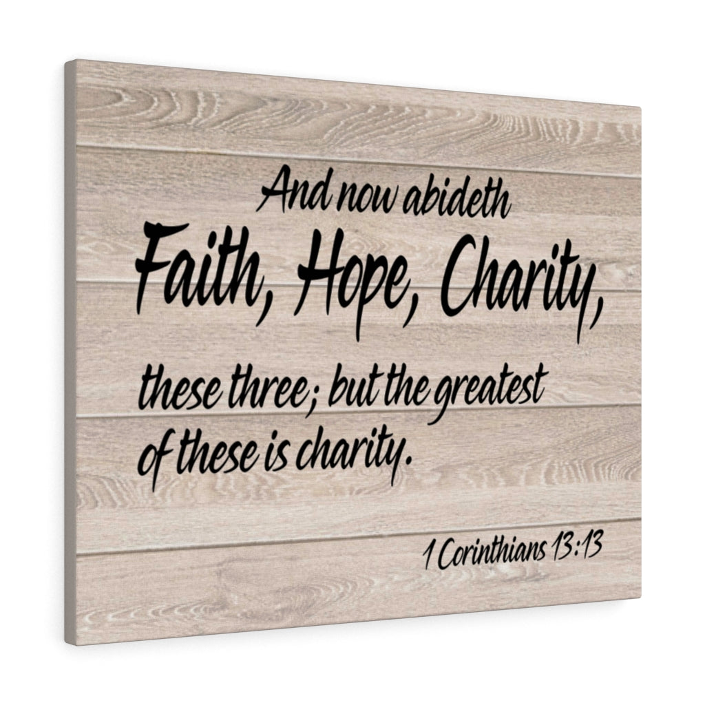 Scripture Walls Faith Hope Charity 1 Corinthians 13:13 Wall Art Christian Home Decor Unframed-Express Your Love Gifts