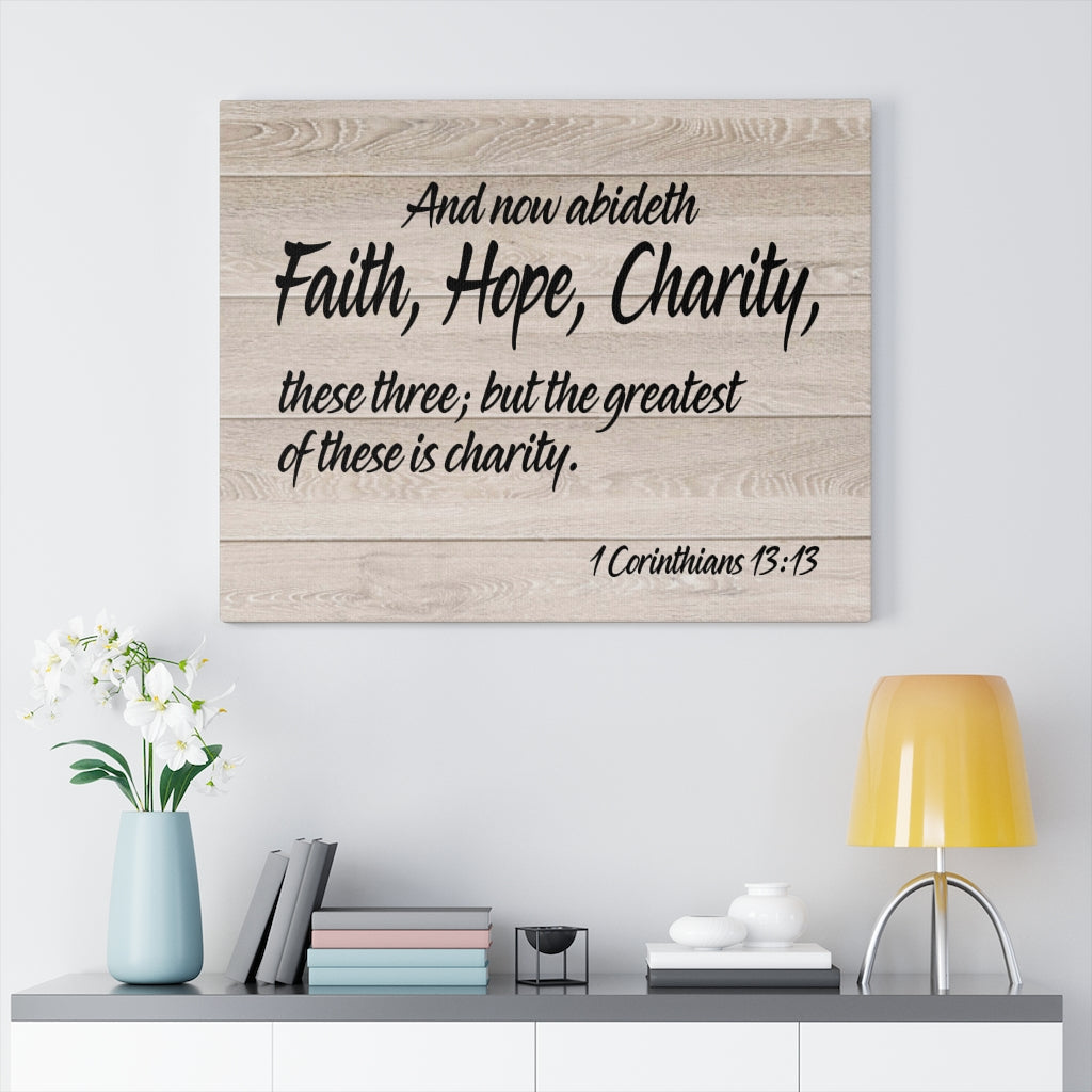 Scripture Walls Faith Hope Charity 1 Corinthians 13:13 Wall Art Christian Home Decor Unframed-Express Your Love Gifts