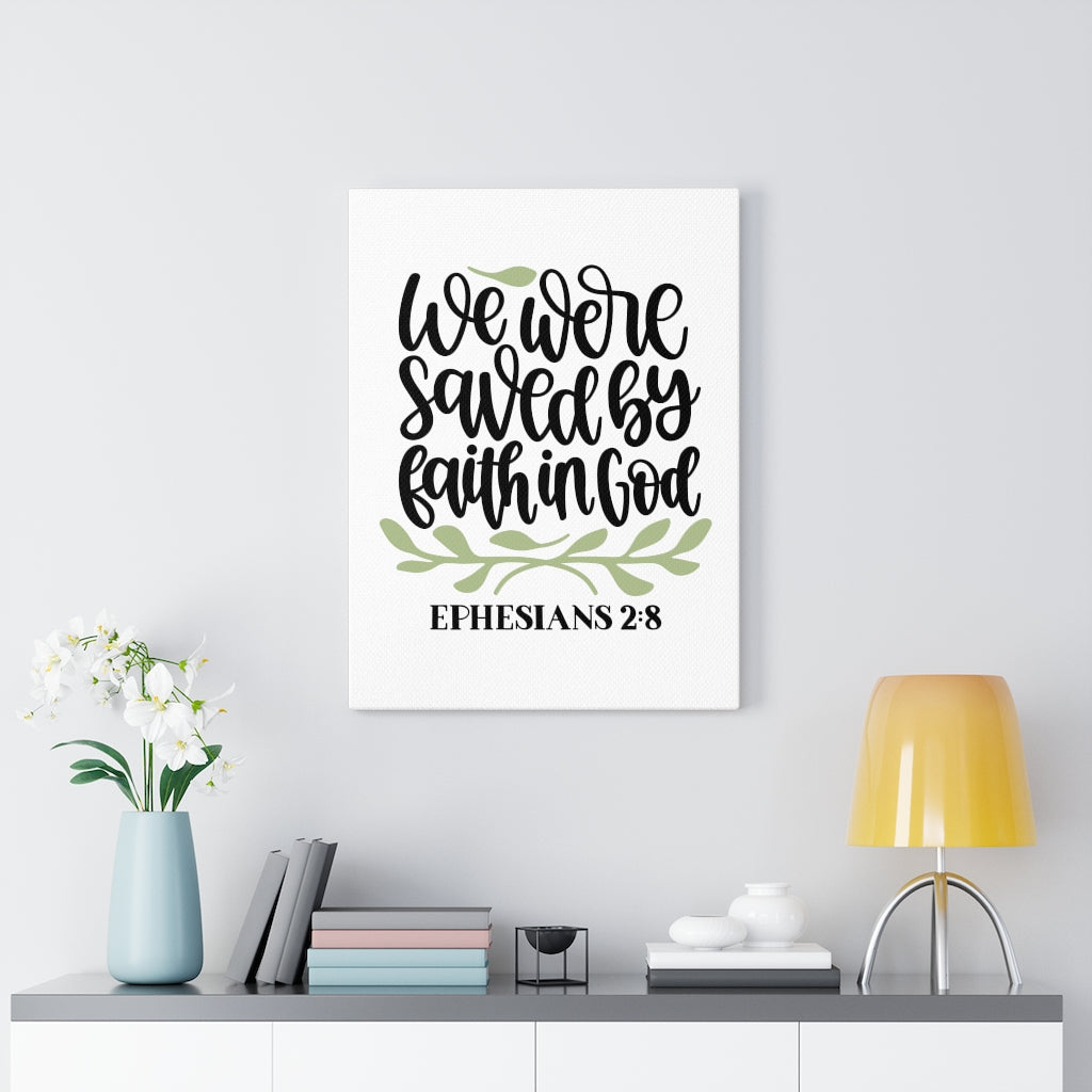 Scripture Walls Faith In God Ephesians 2:8 Bible Verse Canvas Christian Wall Art Ready to Hang Unframed-Express Your Love Gifts