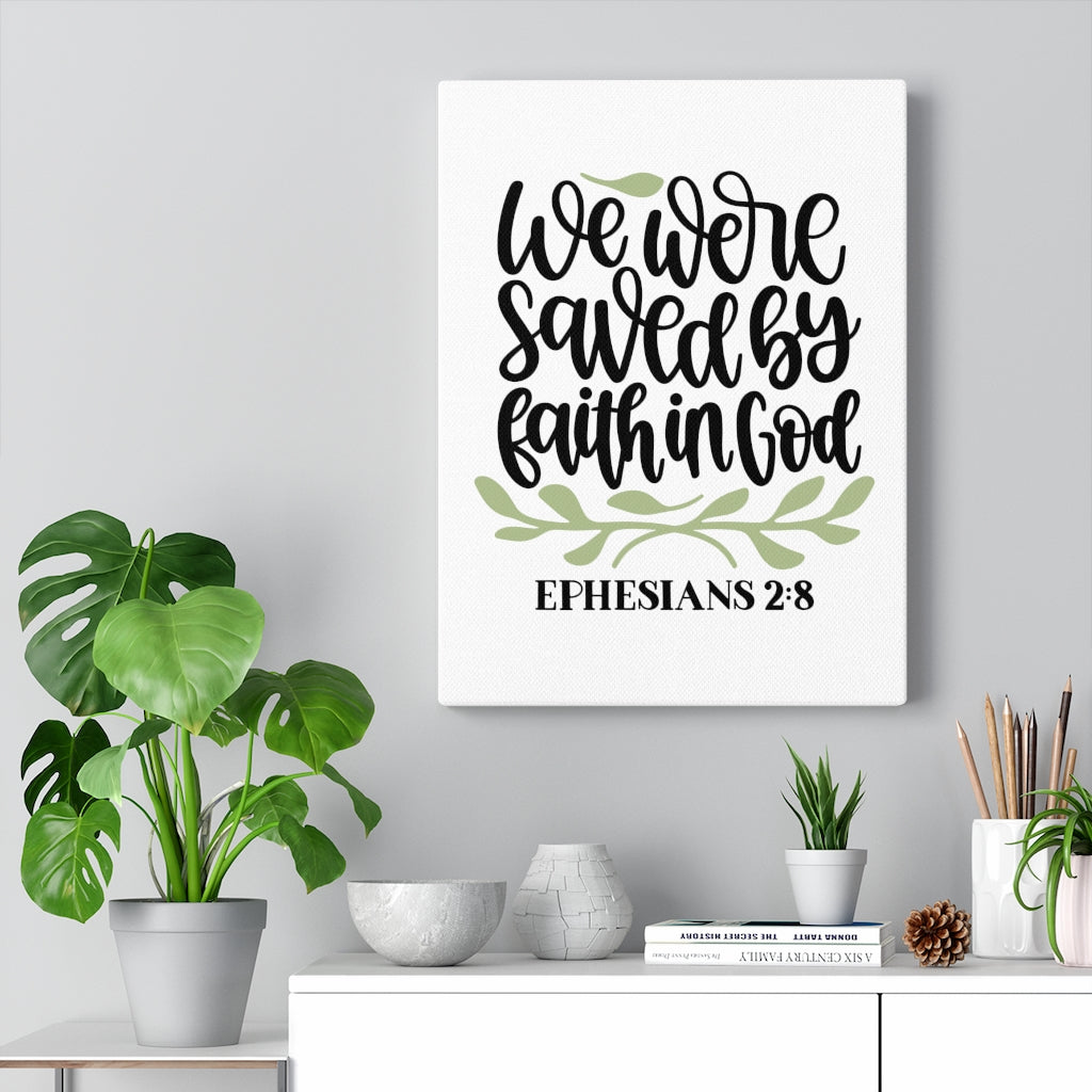 Scripture Walls Faith In God Ephesians 2:8 Bible Verse Canvas Christian Wall Art Ready to Hang Unframed-Express Your Love Gifts