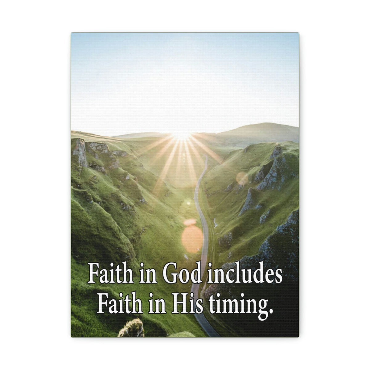 Scripture Walls Faith in God&#39;s Timing Psalm 27:14 Christian Wall Decor Bible Art Ready to Hang Unframed-Express Your Love Gifts