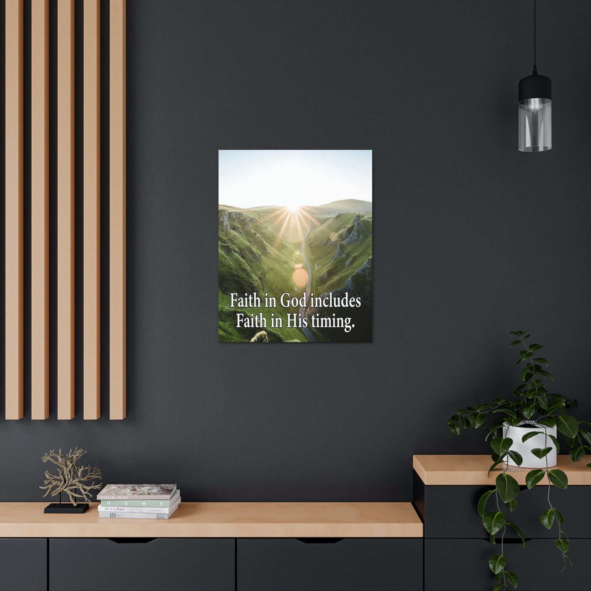 Scripture Walls Faith in God's Timing Psalm 27:14 Christian Wall Decor Bible Art Ready to Hang Unframed-Express Your Love Gifts