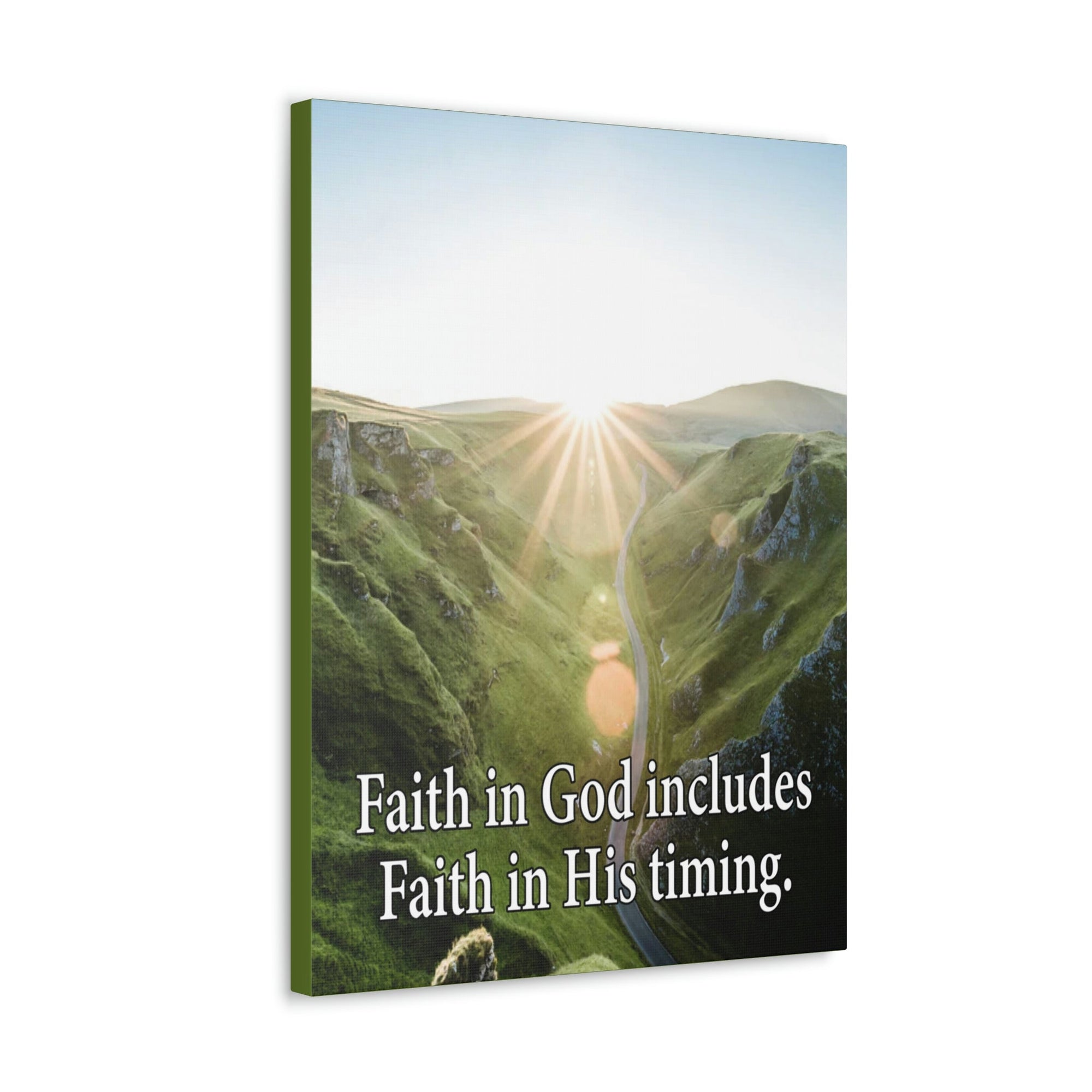 Scripture Walls Faith in God's Timing Psalm 27:14 Christian Wall Decor Bible Art Ready to Hang Unframed-Express Your Love Gifts