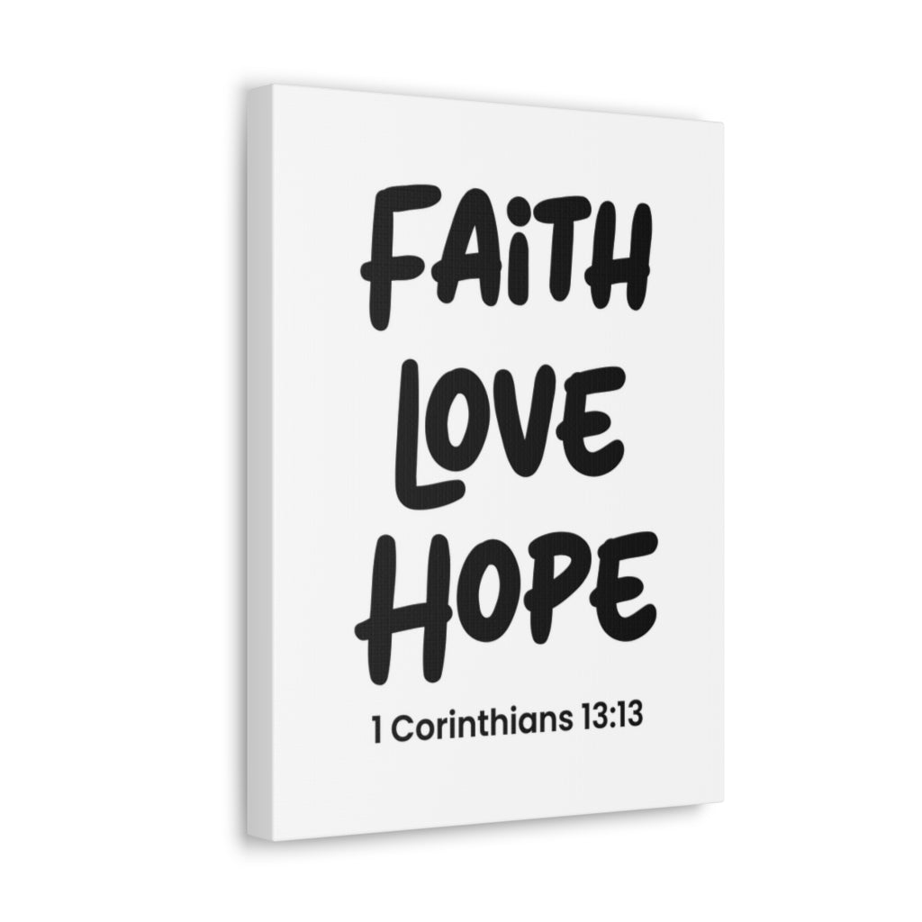 Faith, Hope & Love - 1 Corinthians 13:13, 8x8 Canvas – Canvases for Christ