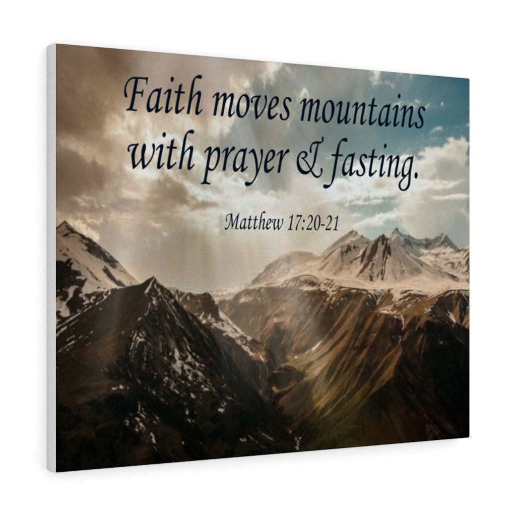 Scripture Walls Faith Moves Mountains Matthew 17:20-21 Bible Verse Canvas Christian Wall Art Ready to Hang Unframed-Express Your Love Gifts