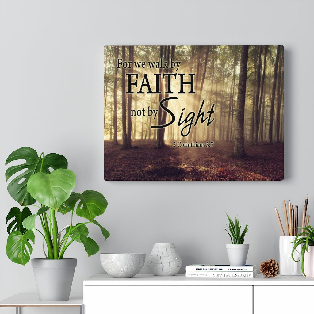Scripture Walls Faith Not By Sight 2 Corinthians 5:7 Bible Verse Canvas Christian Wall Art Ready to Hang Unframed-Express Your Love Gifts