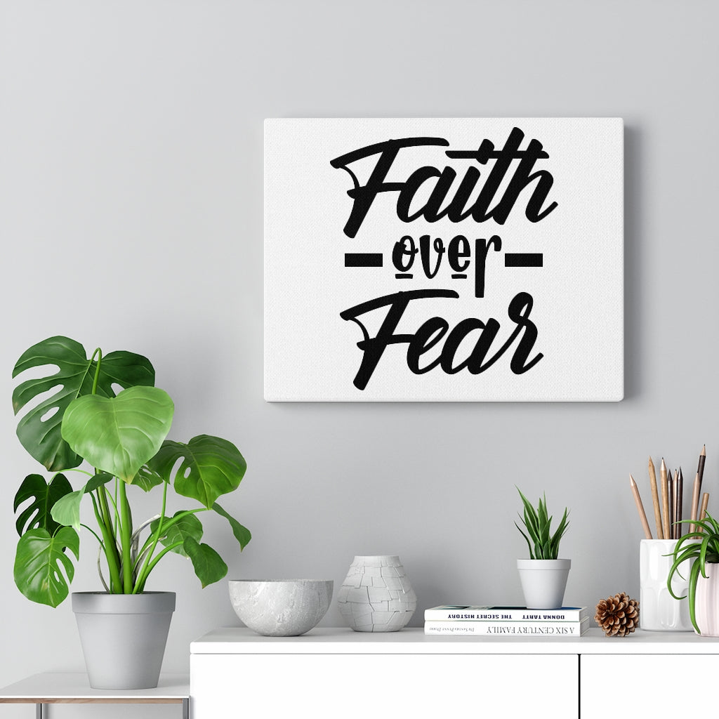 Scripture Walls Faith Over Fear Line Bible Verse Canvas Christian Wall Art Ready to Hang Unframed-Express Your Love Gifts