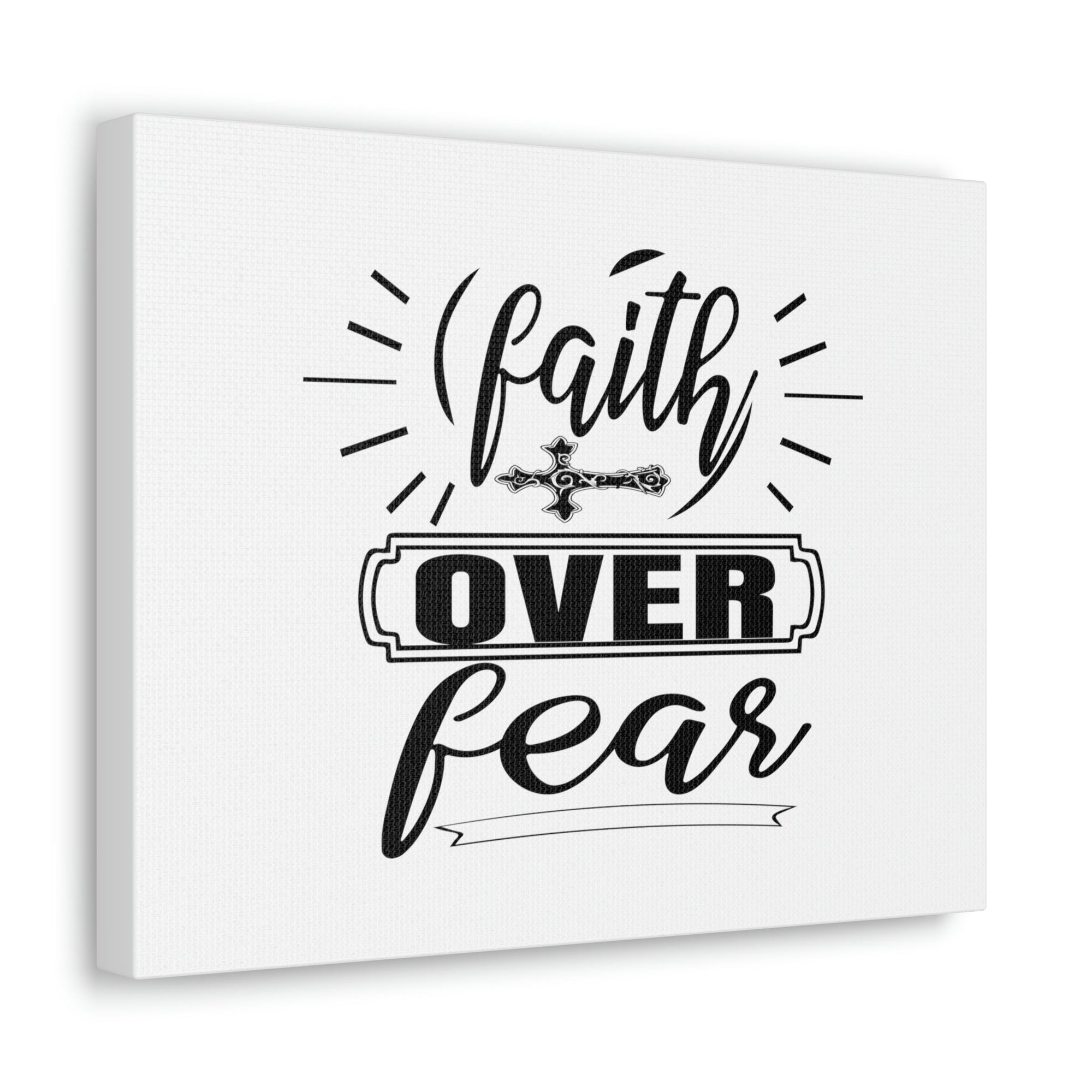 Scripture Walls Faith Over Fear Mark 4:40 Side Cross Christian Wall Art Bible Verse Print Ready to Hang Unframed-Express Your Love Gifts