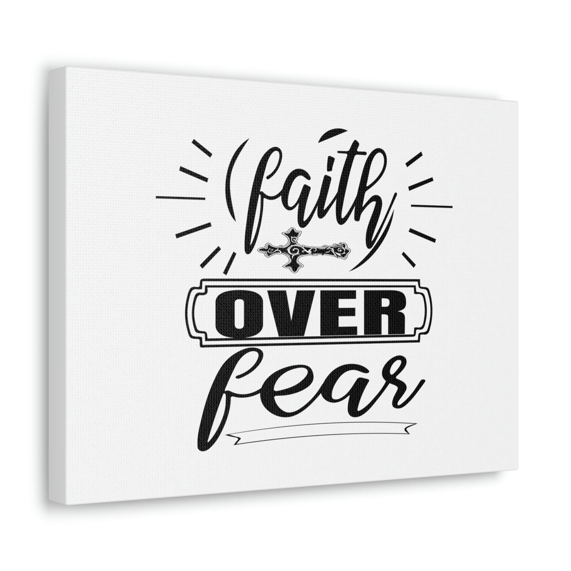 Scripture Walls Faith Over Fear Mark 4:40 Side Cross Christian Wall Art Bible Verse Print Ready to Hang Unframed-Express Your Love Gifts