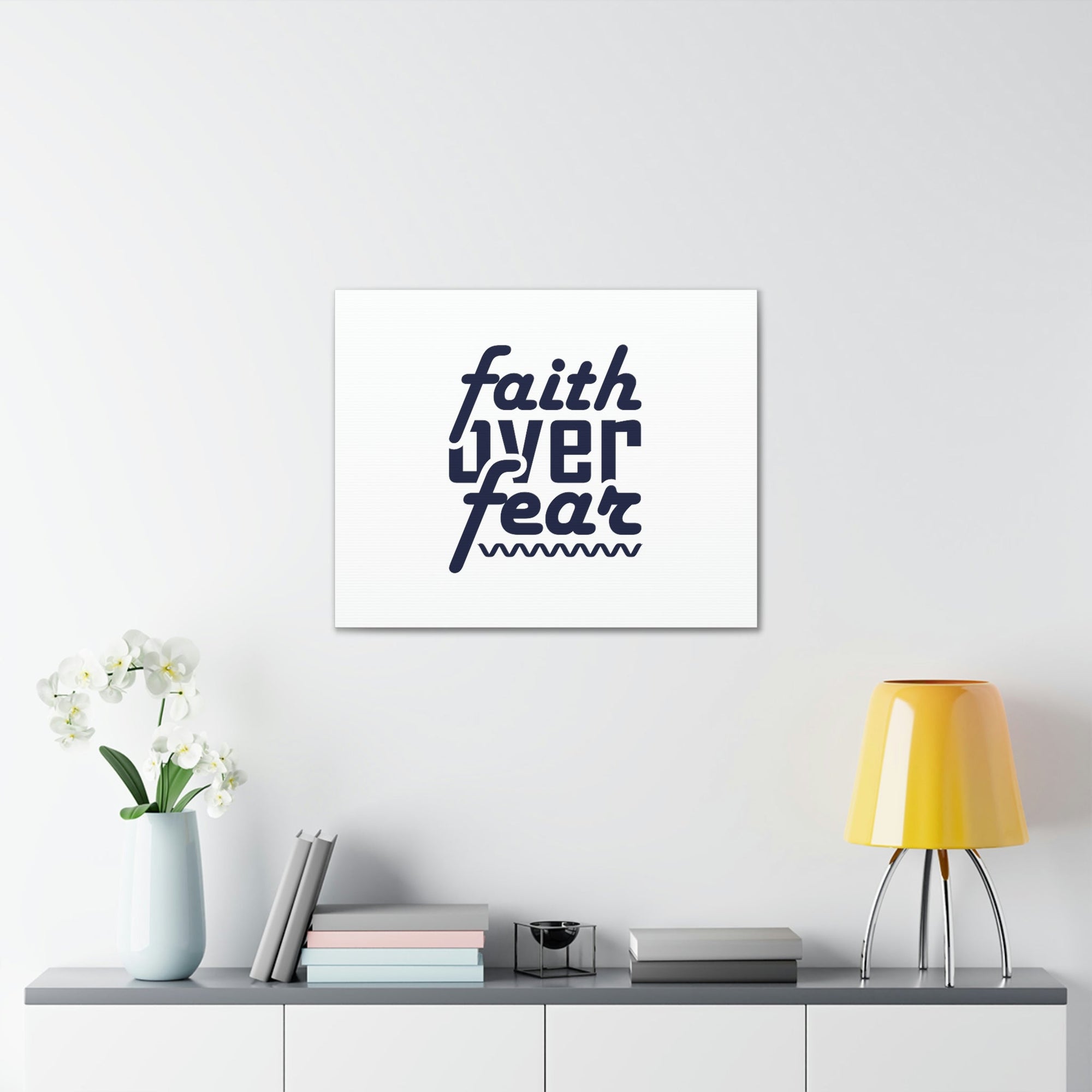 Scripture Walls Faith Over Fear Mark 4:40 ZigZag Christian Wall Art Bible Verse Print Ready to Hang Unframed-Express Your Love Gifts