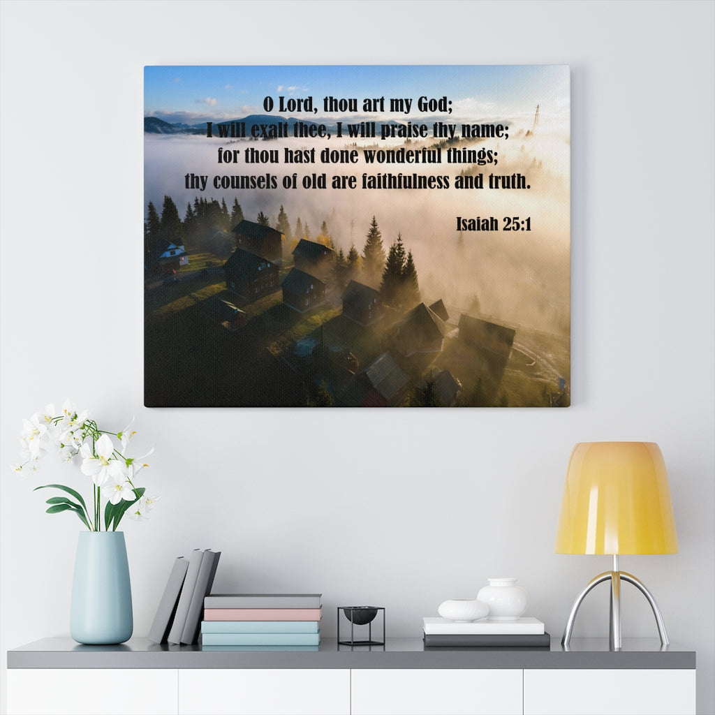 Scripture Walls Faithfullness and Truth Isaiah 25:1 Bible Verse Canvas Christian Wall Art Ready to Hang Unframed-Express Your Love Gifts