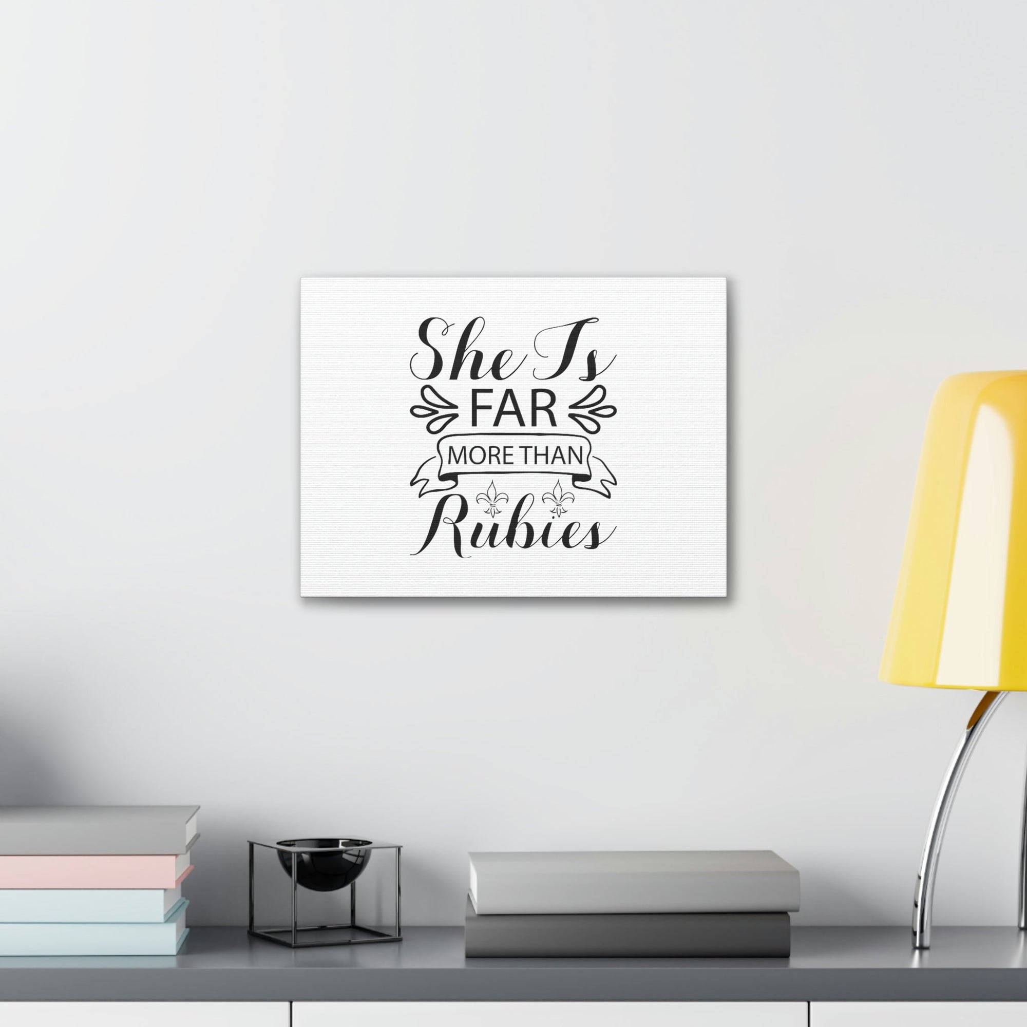 Scripture Walls Far More Than Rubies Proverbs 3:15 Banner Christian Wall Art Bible Verse Print Ready to Hang Unframed-Express Your Love Gifts