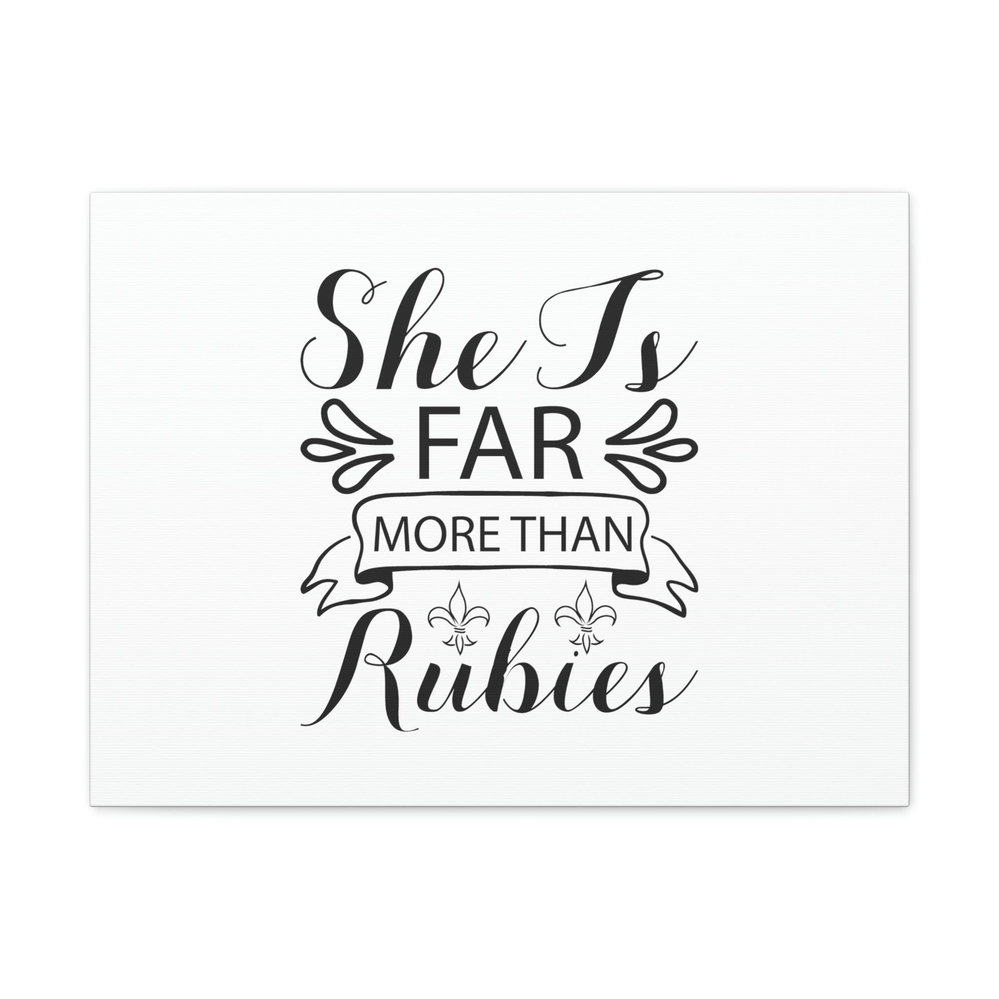 Scripture Walls Far More Than Rubies Proverbs 3:15 Banner Christian Wall Art Bible Verse Print Ready to Hang Unframed-Express Your Love Gifts