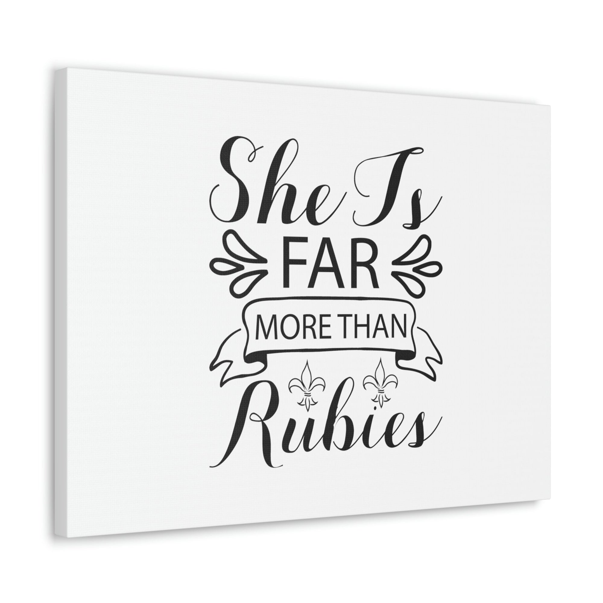 Scripture Walls Far More Than Rubies Proverbs 3:15 Banner Christian Wall Art Bible Verse Print Ready to Hang Unframed-Express Your Love Gifts