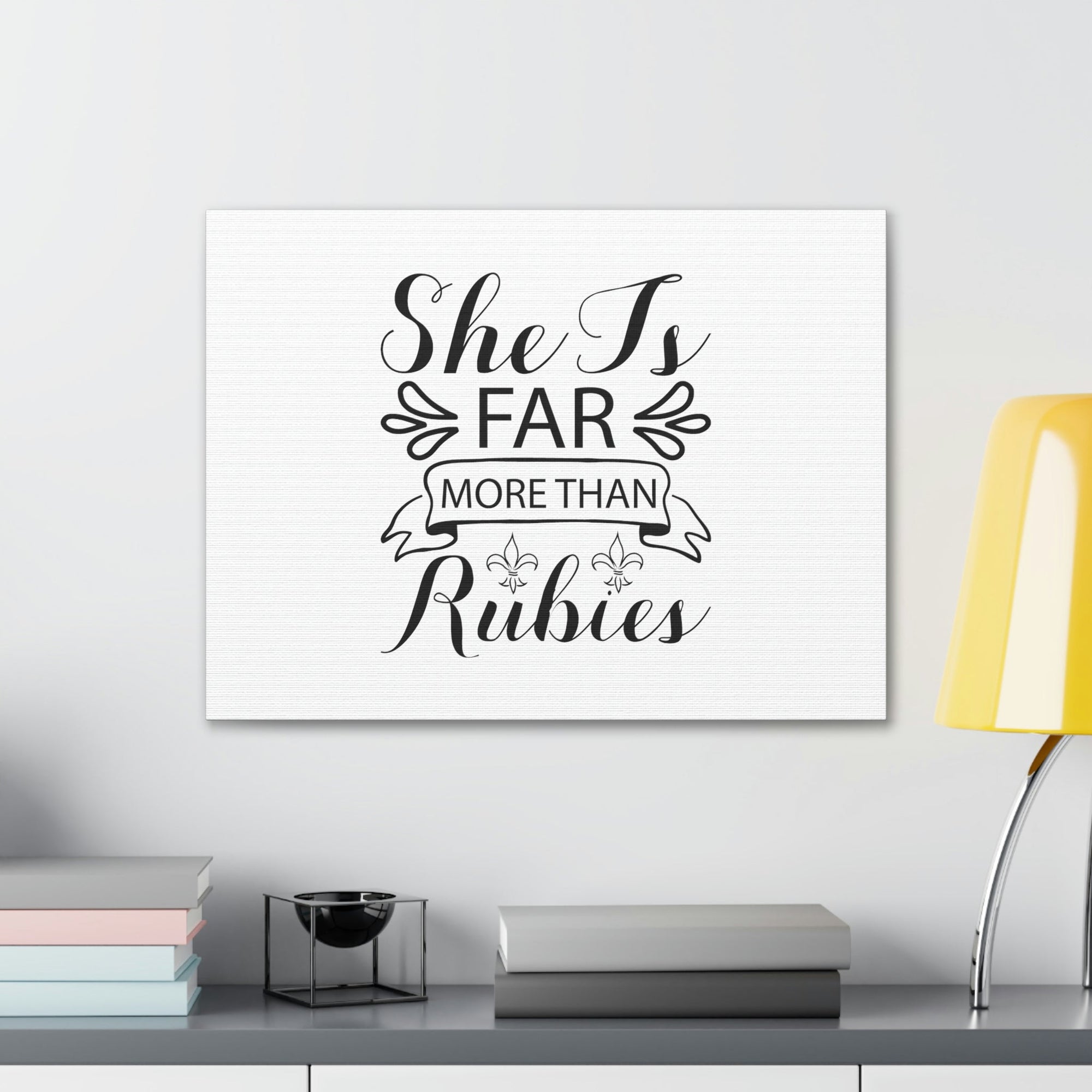 Scripture Walls Far More Than Rubies Proverbs 3:15 Banner Christian Wall Art Bible Verse Print Ready to Hang Unframed-Express Your Love Gifts