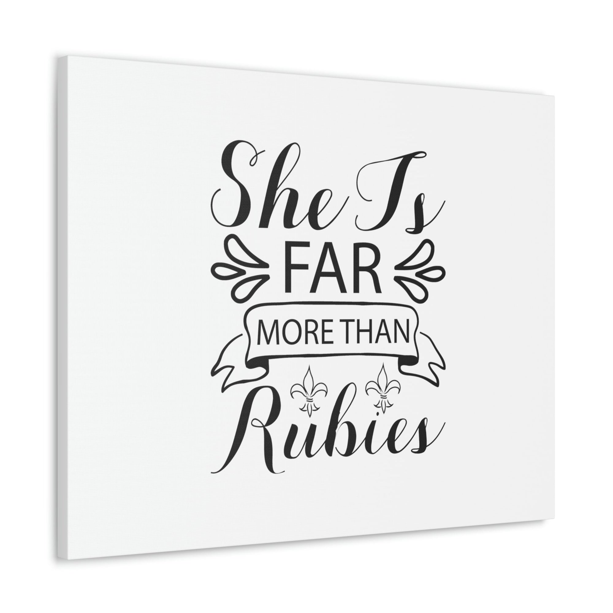 Scripture Walls Far More Than Rubies Proverbs 3:15 Banner Christian Wall Art Bible Verse Print Ready to Hang Unframed-Express Your Love Gifts