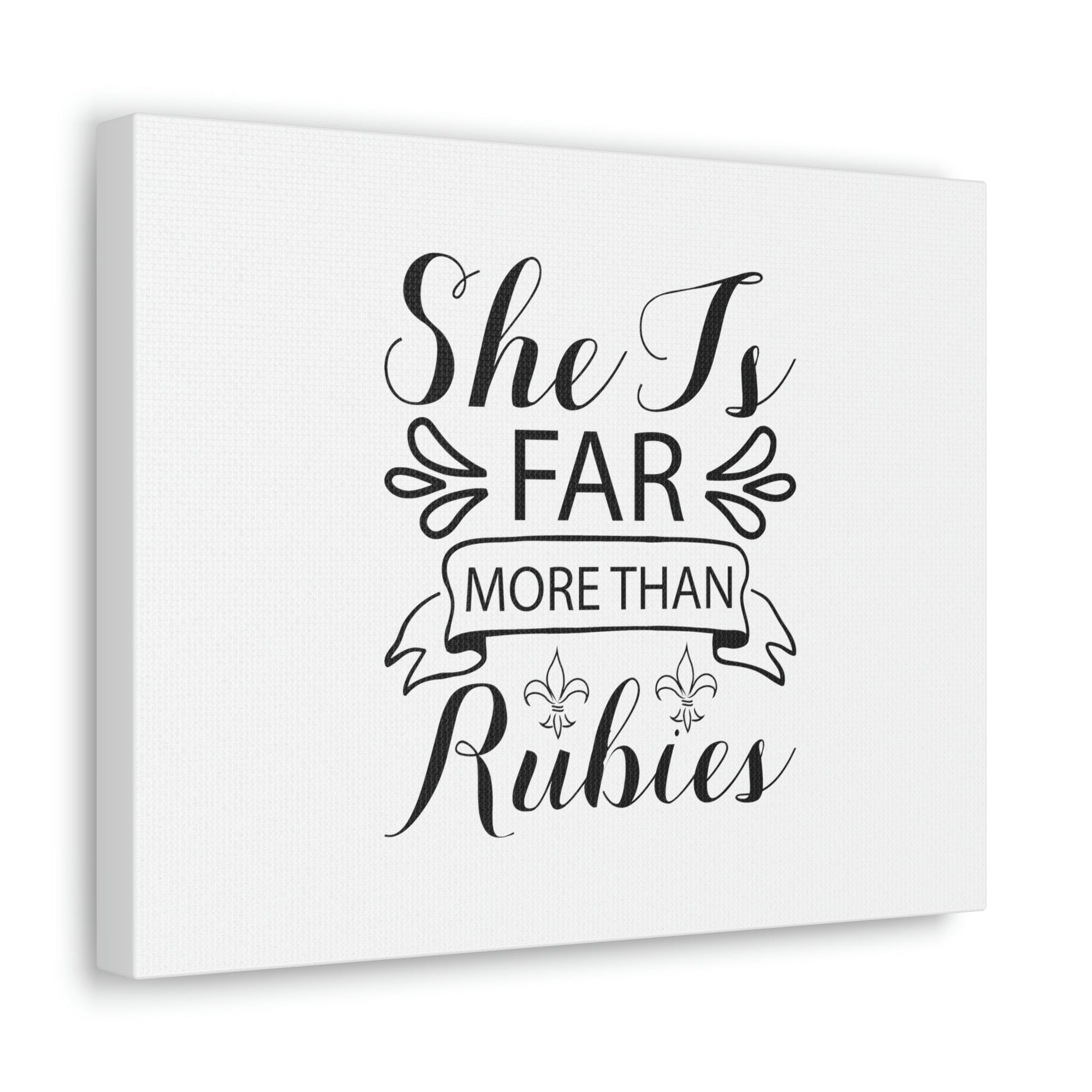 Scripture Walls Far More Than Rubies Proverbs 3:15 Banner Christian Wall Art Bible Verse Print Ready to Hang Unframed-Express Your Love Gifts