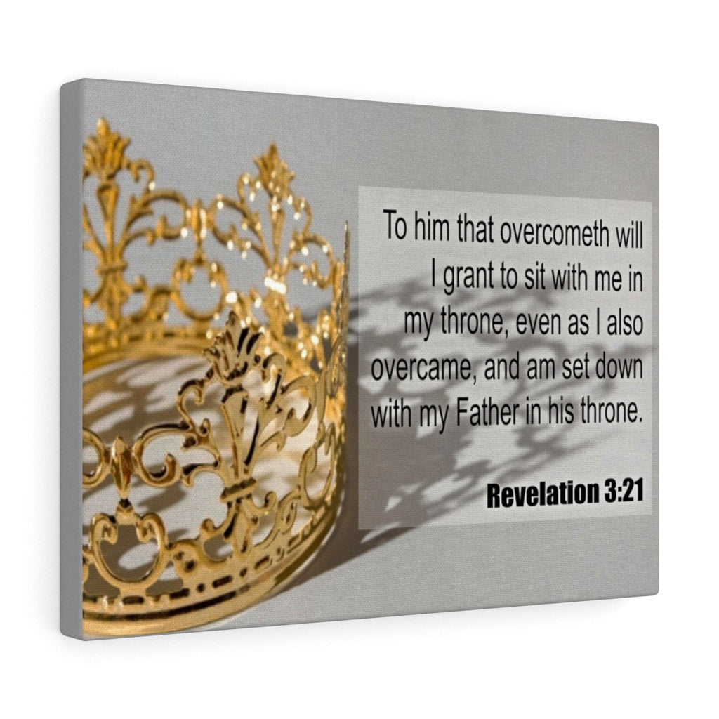 Scripture Walls Father in His Throne Revelation 3:21 Bible Verse Canvas Christian Wall Art Ready to Hang Unframed-Express Your Love Gifts
