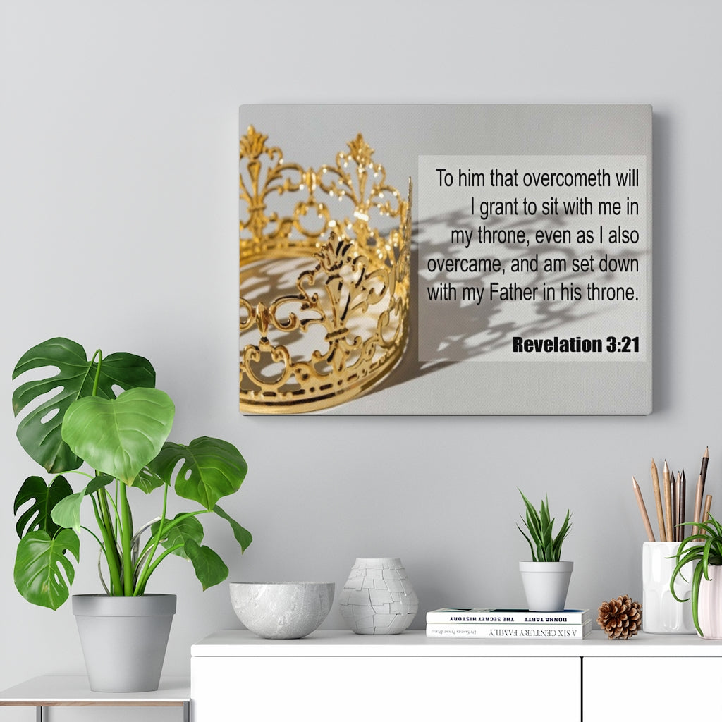 Scripture Walls Father in His Throne Revelation 3:21 Bible Verse Canvas Christian Wall Art Ready to Hang Unframed-Express Your Love Gifts