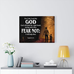 Scripture Walls Fear Not Isaiah 41:13 Scripture Bible Verse Canvas Christian Wall Art Ready to Hang Unframed-Express Your Love Gifts