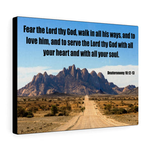 Scripture Walls Fear the Lord Thy God Deuteronomy 10:12 Bible Verse Canvas Christian Wall Art Ready to Hang Unframed-Express Your Love Gifts