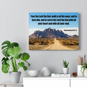 Scripture Walls Fear the Lord Thy God Deuteronomy 10:12 Bible Verse Canvas Christian Wall Art Ready to Hang Unframed-Express Your Love Gifts