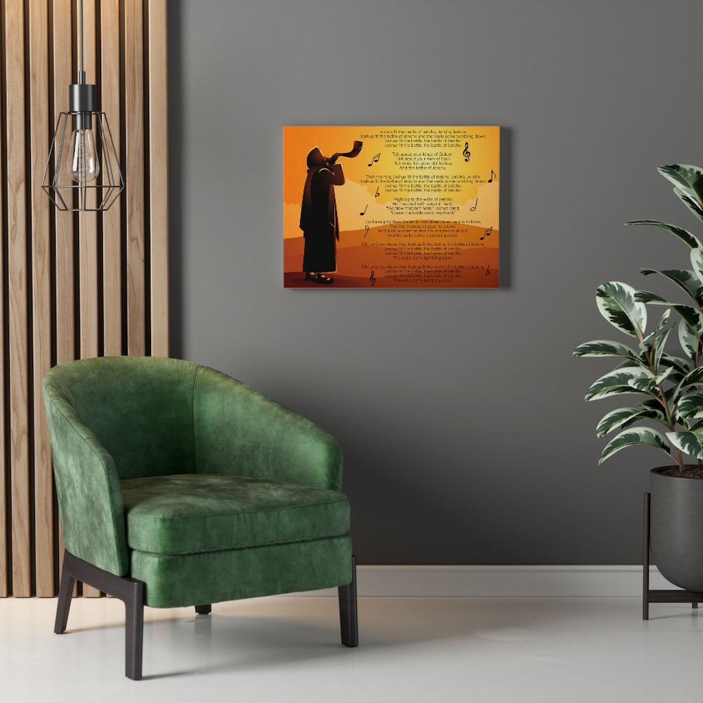 Scripture Walls Fit the Battle of Jericho Joshua 6:15-21 Bible Verse Canvas Christian Wall Art Ready to Hang Unframed-Express Your Love Gifts