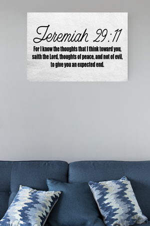 Scripture Walls For I Know the Thoughts Jeremiah 29:11 Bible Verse Canvas Christian Wall Art Ready to Hang Unframed-Express Your Love Gifts