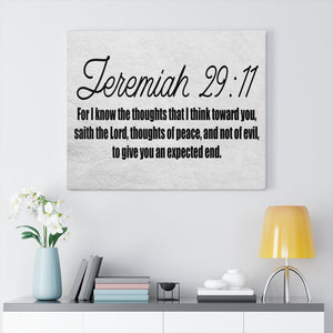 Scripture Walls For I Know the Thoughts Jeremiah 29:11 Bible Verse Canvas Christian Wall Art Ready to Hang Unframed-Express Your Love Gifts