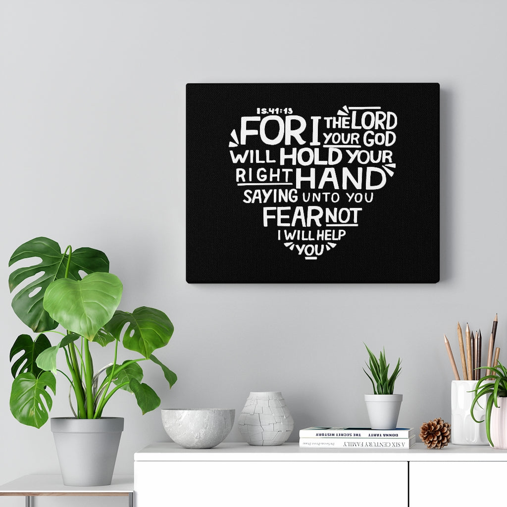 Scripture Walls For I The Lord Your God Isaiah 41:13 Bible Verse Canvas Christian Wall Art Ready to Hang Unframed-Express Your Love Gifts