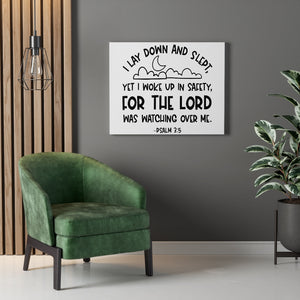 Scripture Walls For The Lord Psalm 3:5 Bible Verse Canvas Christian Wall Art Ready to Hang Unframed-Express Your Love Gifts